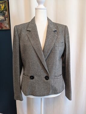 Vintage Guy Laroche Diffusion Cropped Chevron Blazer Size 38, US Women's 6-8